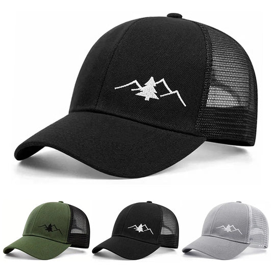 New Simple Christmas Tree Embroidered Mesh Hat Sunshade Hat Baseball Hat