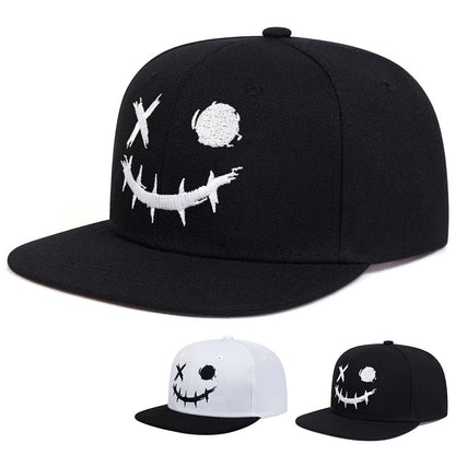 Unisex XO Smiling Face Embroidery Hip-hop Hats Outdoor