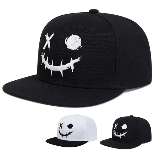 Unisex XO Smiling Face Embroidery Hip-hop Hats Outdoor