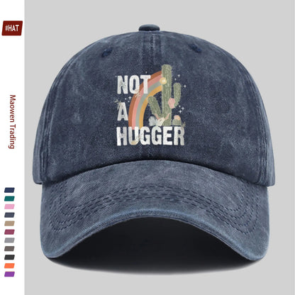 Rainbow and Cactus "Not a Hugger" Print Baseball Cap
