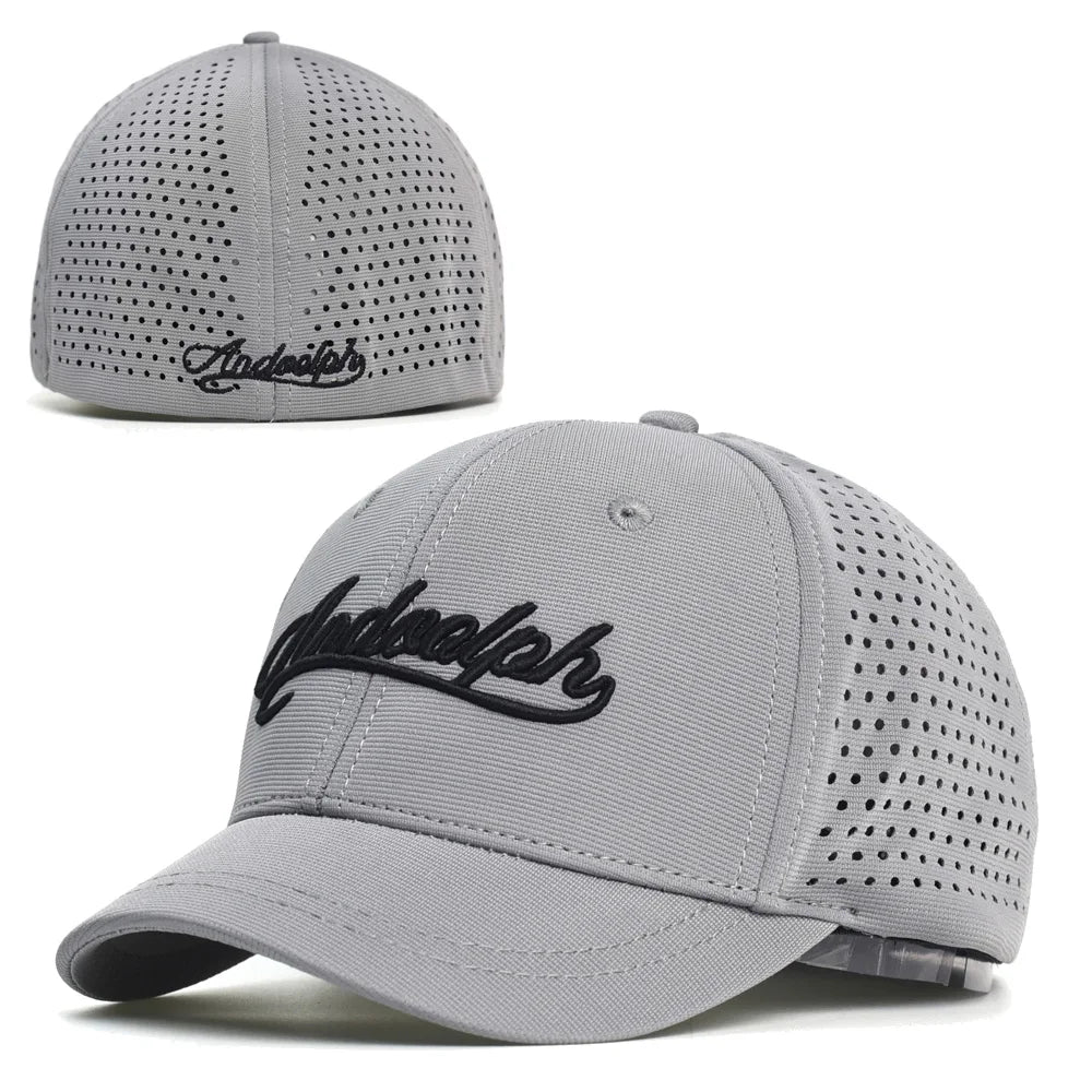 Mesh Short Brim Back Closed Baseball Cap Men