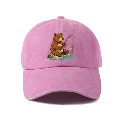 Woodland Bear Washed Baseball Cap