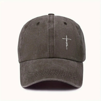 Baseball Cap With Cross Printting Adjustable Outdoor Dad Hat