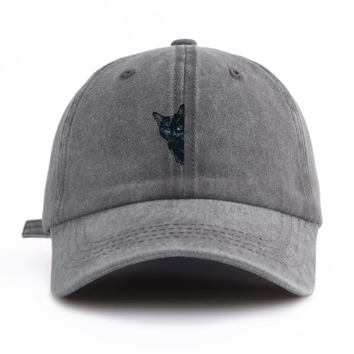 Black Cat Washed Baseball Cap