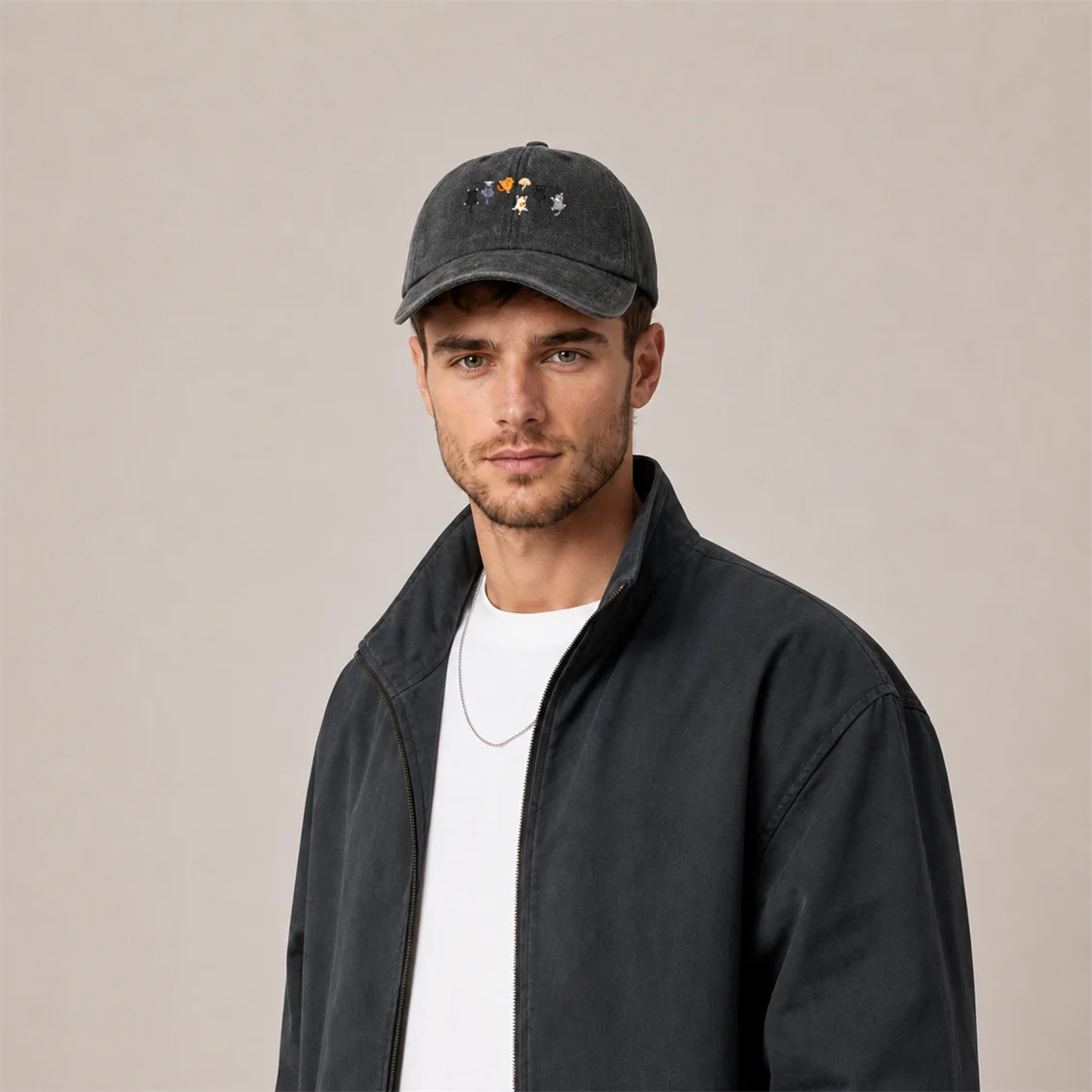 Cats Hanging on Clothesline Graphic Baseball Cap