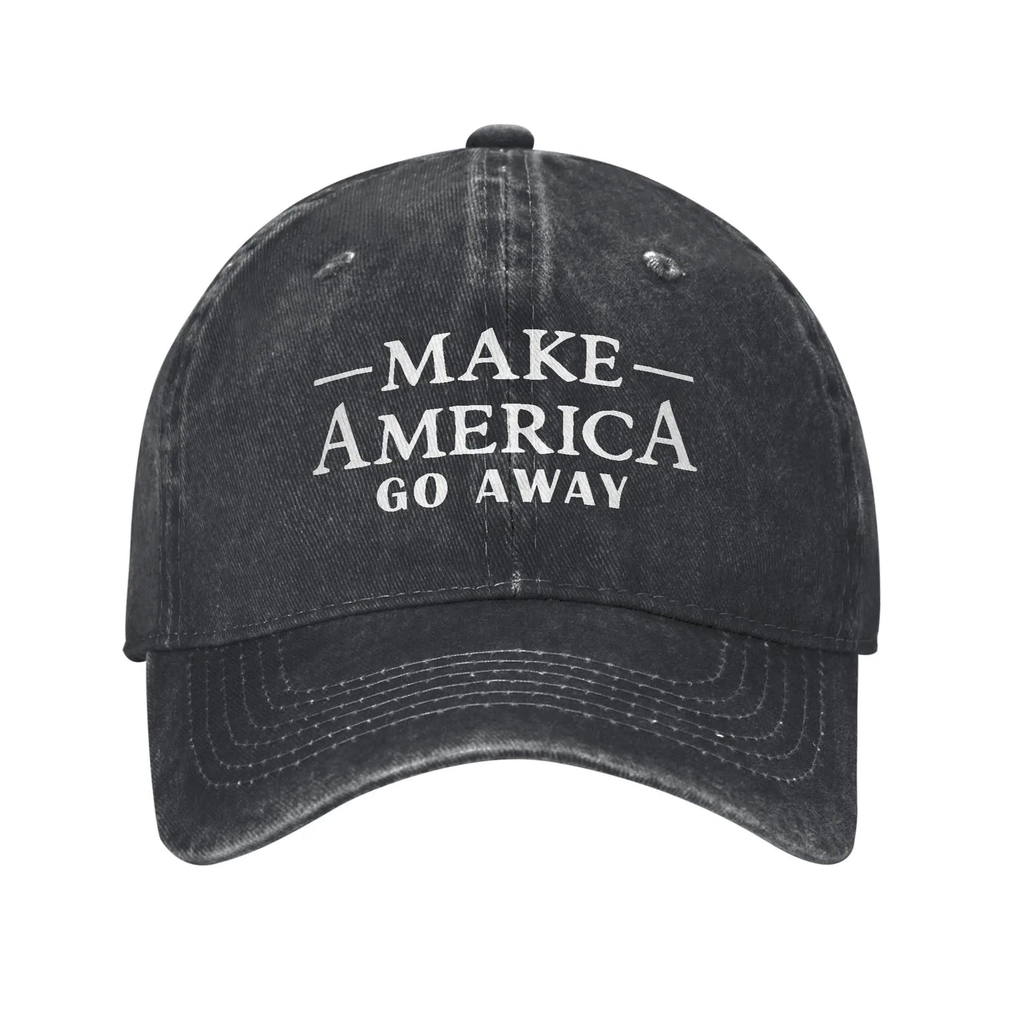 Make America Go Away Unisex Baseball Cap Funny Sarcasm Saying Distressed Denim Hats Vintage Outdoor Workouts Adjustable Sun Cap