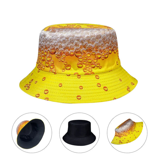 Yellow Beer Bubble Bucket Hat