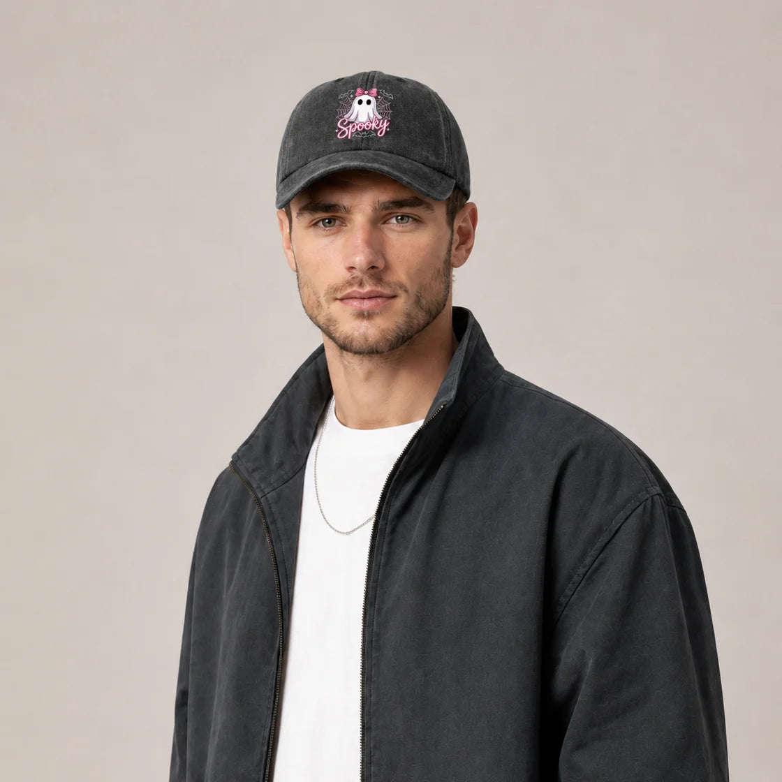 Sleepy Ghost Graphic Baseball Cap