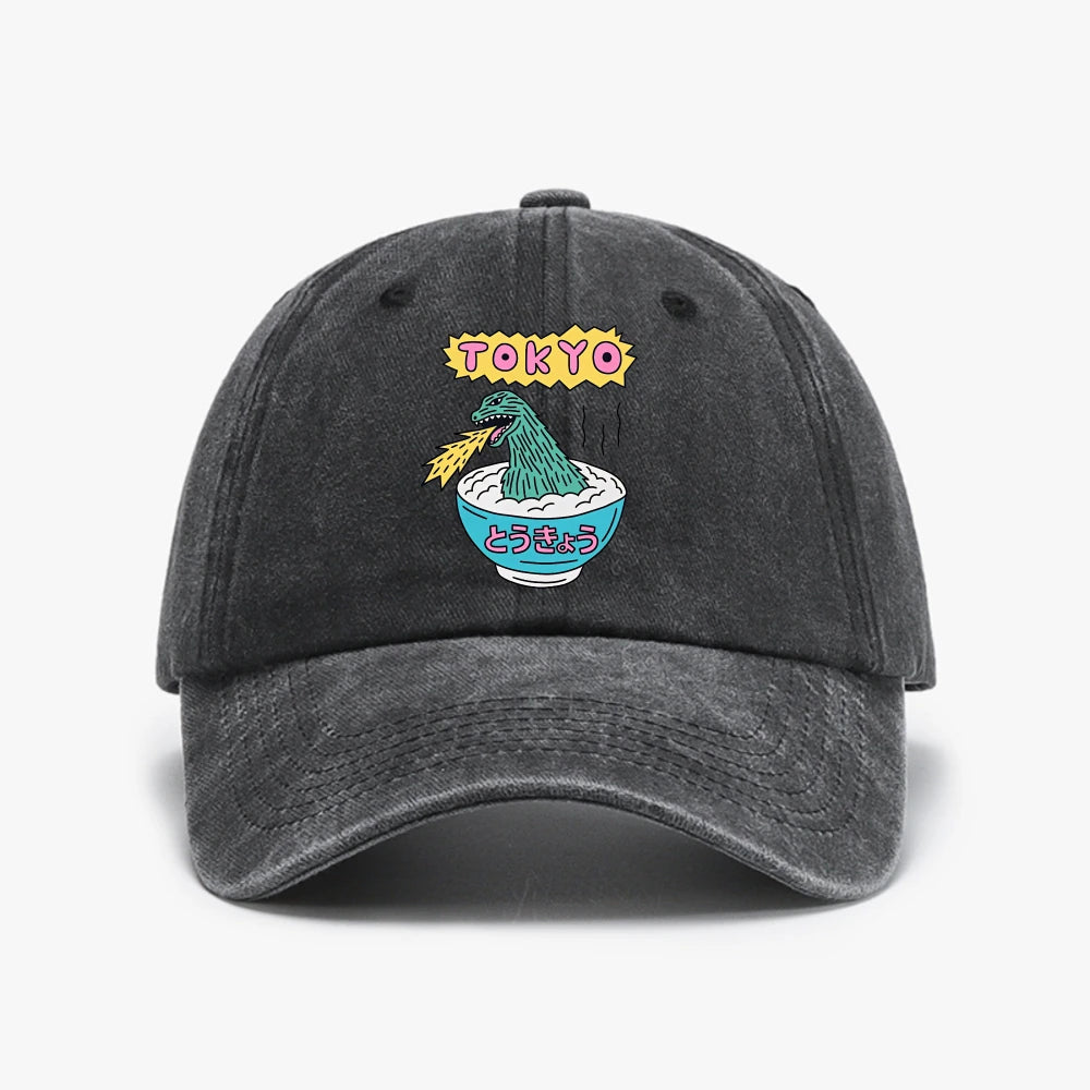 New Arrival Cartoon Dinosaur Print Japan Harajuku Baseball Cap