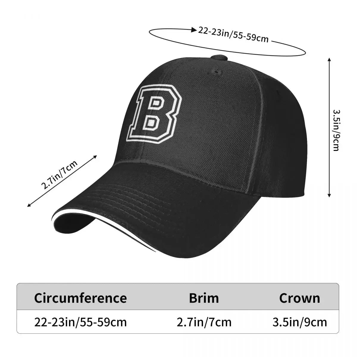 Letter B Unisex Adjustable Baseball Cap