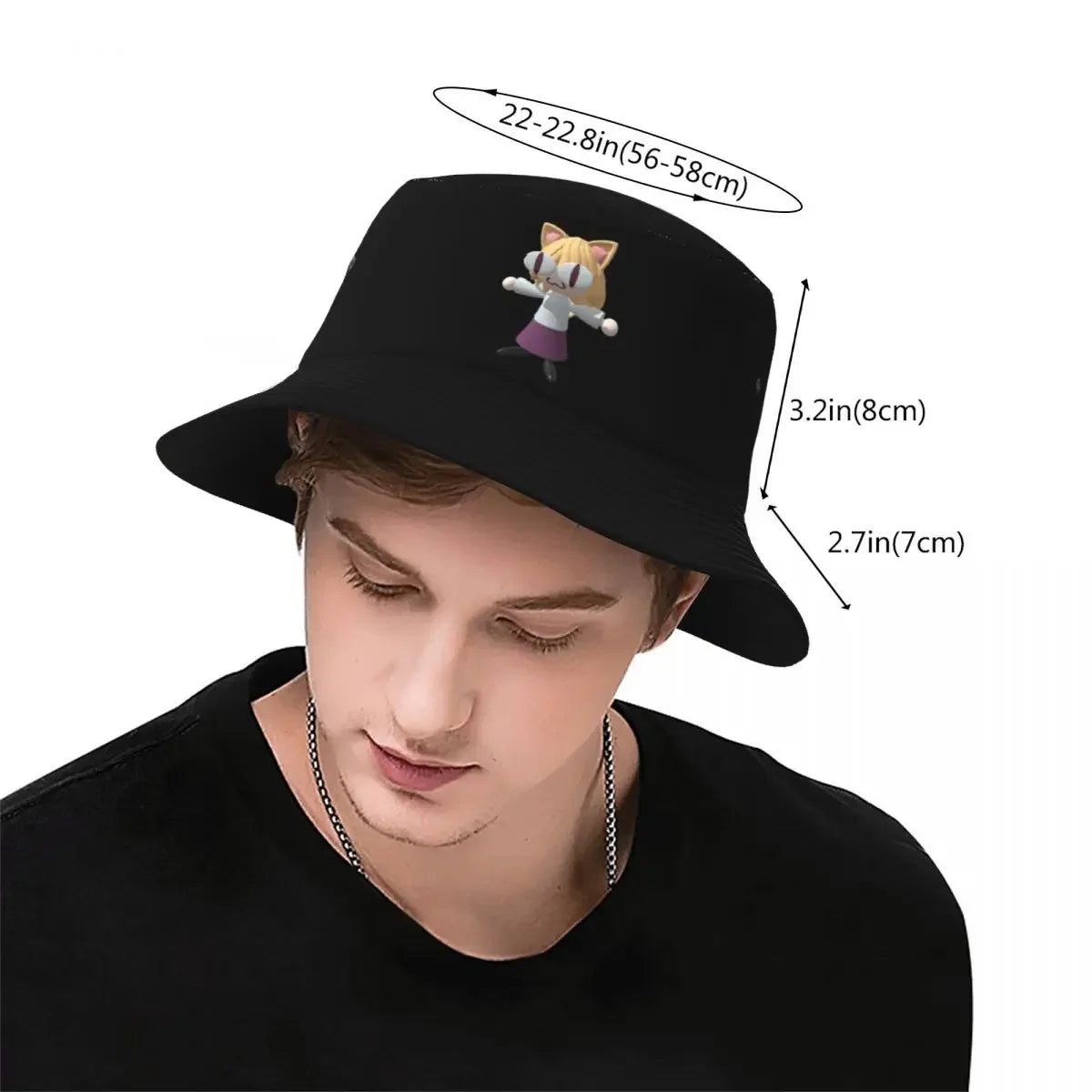 Summer Panama Caps Neco Arc Funny Neko Memes Bucket Hats