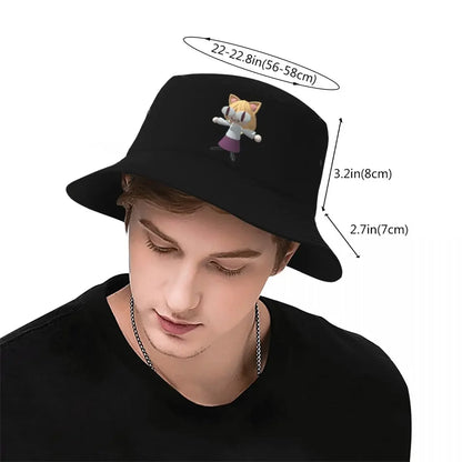 Summer Panama Caps Neco Arc Funny Neko Memes Bucket Hats