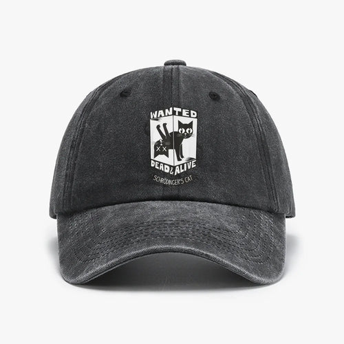 Schrodinger Cat Wanted Dead and Alive Baseball Cap