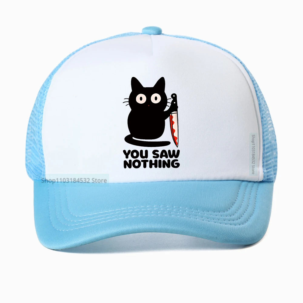 You Saw Nothing Black Cat Baseball Cap