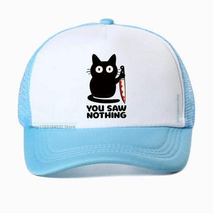 You Saw Nothing Black Cat Baseball Cap