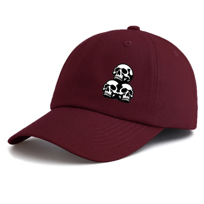 Skull Print Baseball Cap For Adults