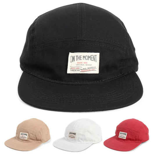 New ON THE MOMENT Cotton 5 Panel Baseball Cap Snapback Caps