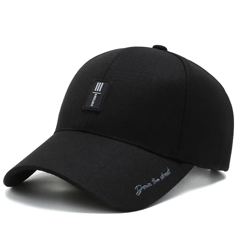 New Black Baseball Caps For Men Women Sunhat Solid Letter Sunscreen Cap