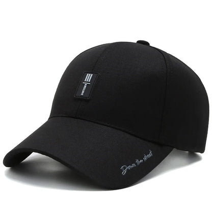 New Black Baseball Caps For Men Women Sunhat Solid Letter Sunscreen Cap