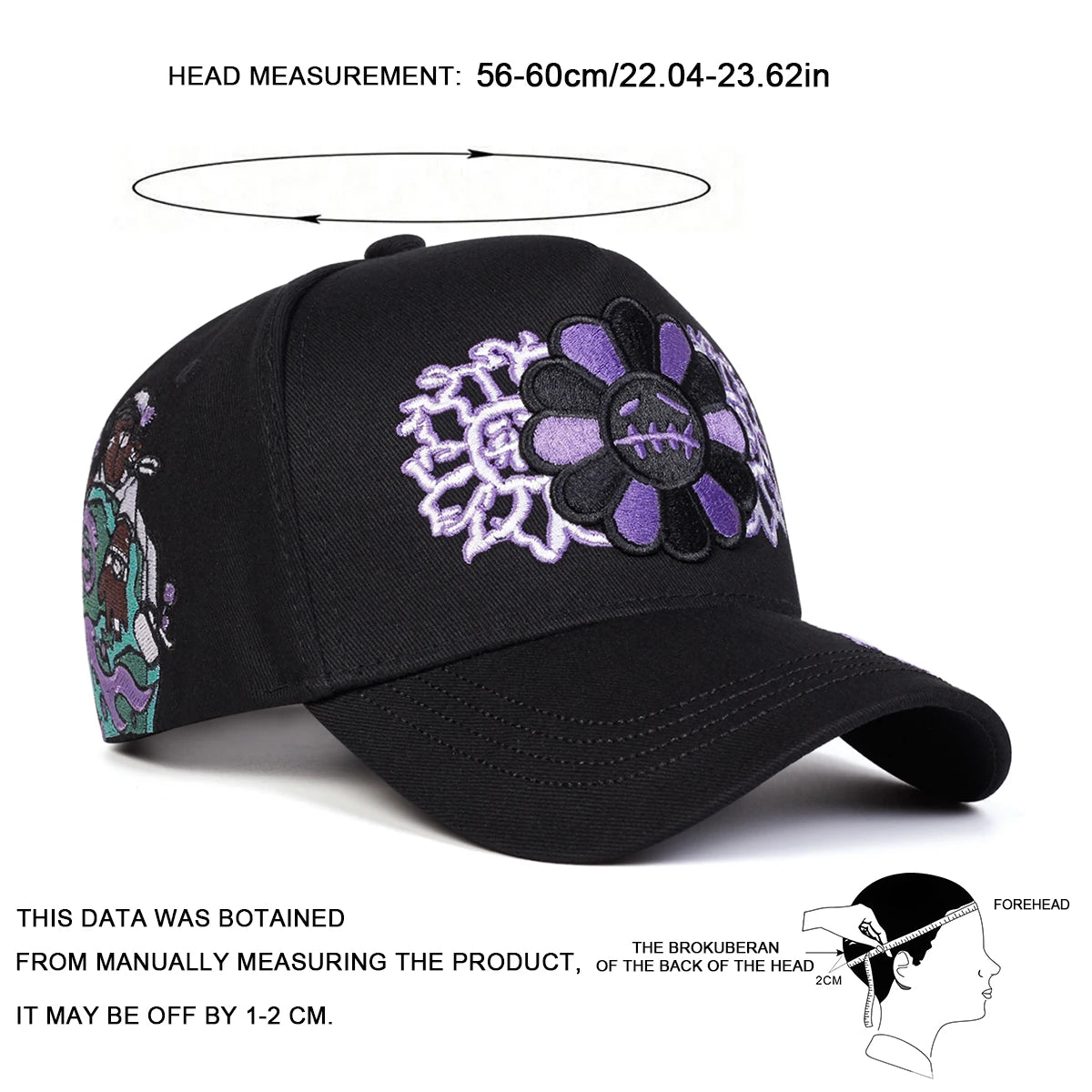 Sunflower Embroidery Baseball Caps