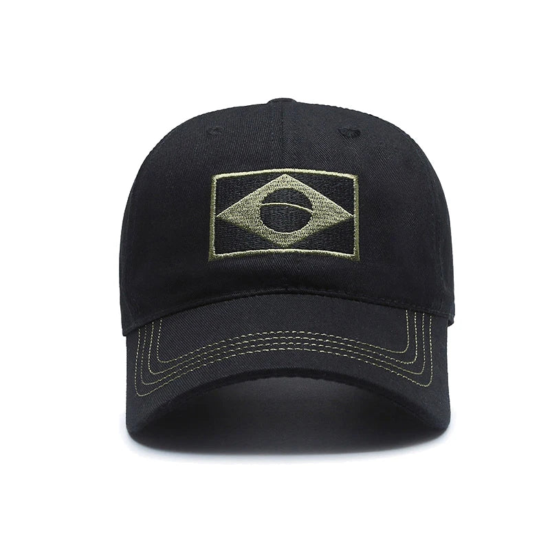 Unisex Brazilian Flag Embroidery Tactical Baseball Cap Classic Fashion Men Women
