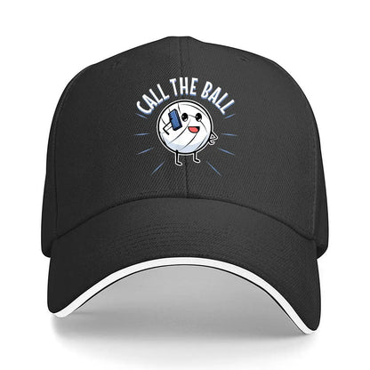 Call The Ball Volleyball Cartoon Black Sandwich Baseball Cap