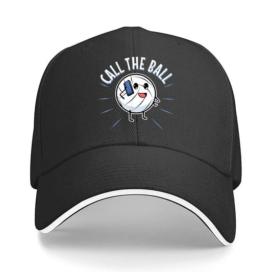 Call The Ball Volleyball Cartoon Black Sandwich Baseball Cap