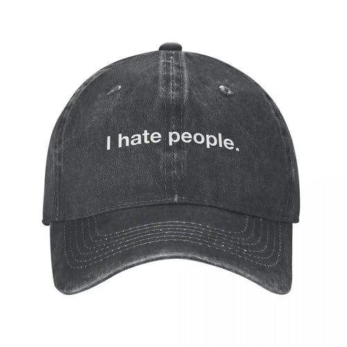 Vintage Cotton I Hate People Baseball Cap For Boy Girl