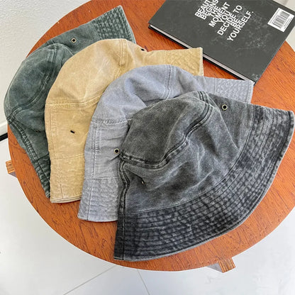 Washed Denim Bucket Hat Women Fisherman's Hat Bucket Hat