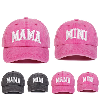 Unisex Parent Child Embroidery Wash Baseball Caps