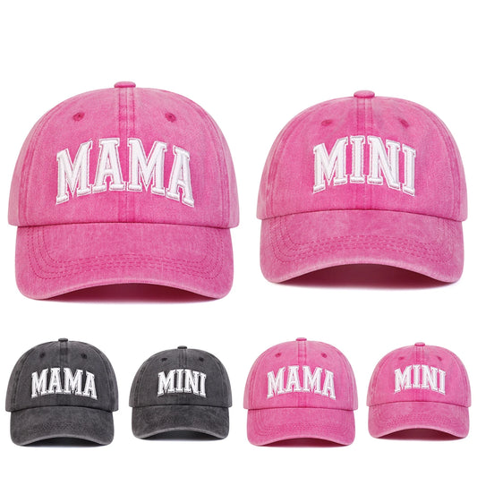 Unisex Parent Child Embroidery Wash Baseball Caps
