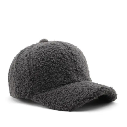 Autumn Winter Baseball Cap Women Artificial Lamb Wool