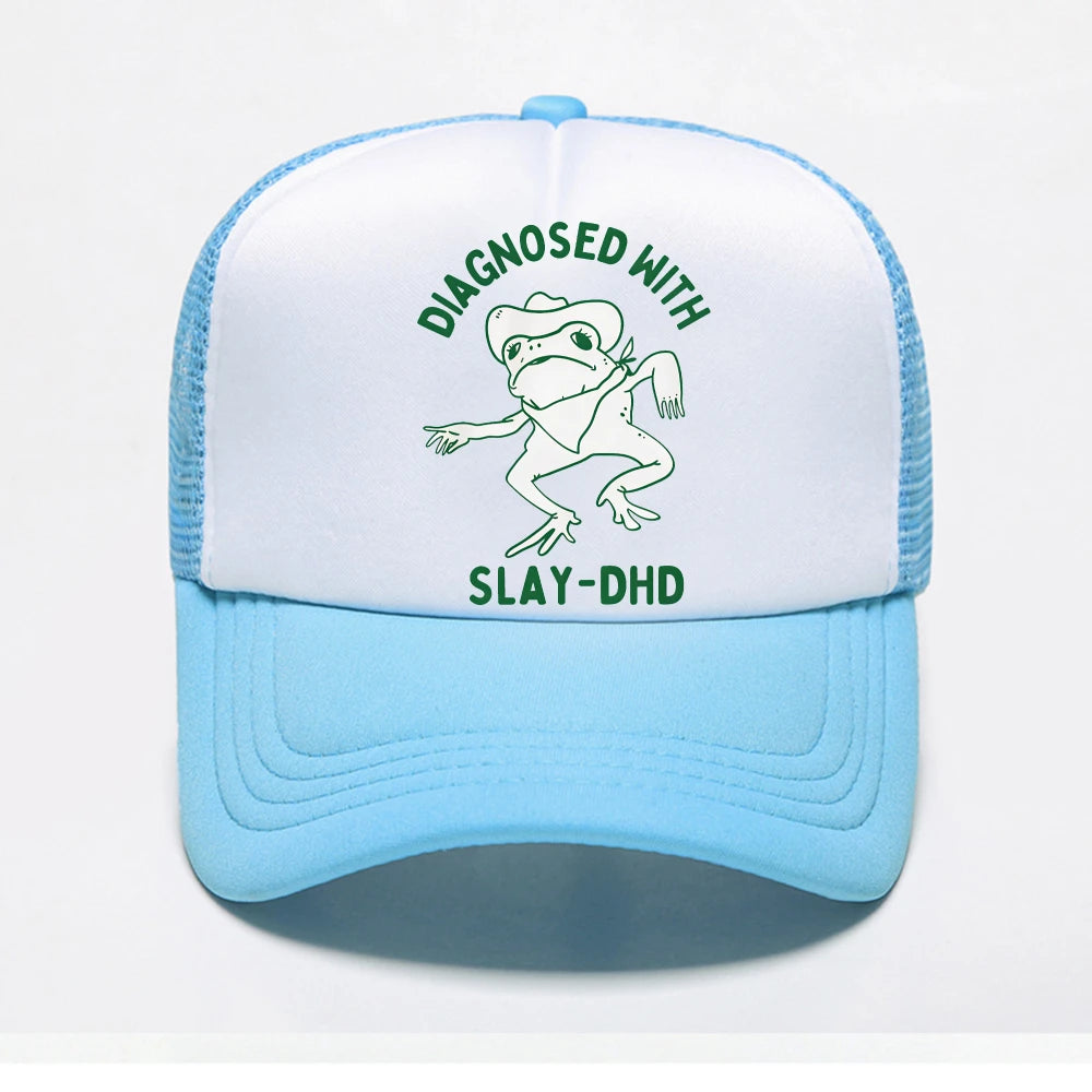 Diagnosed With Slay-dhd Baseball Cap Fashion Frog Graphic