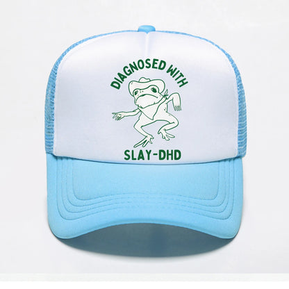 Diagnosed With Slay-dhd Baseball Cap Fashion Frog Graphic