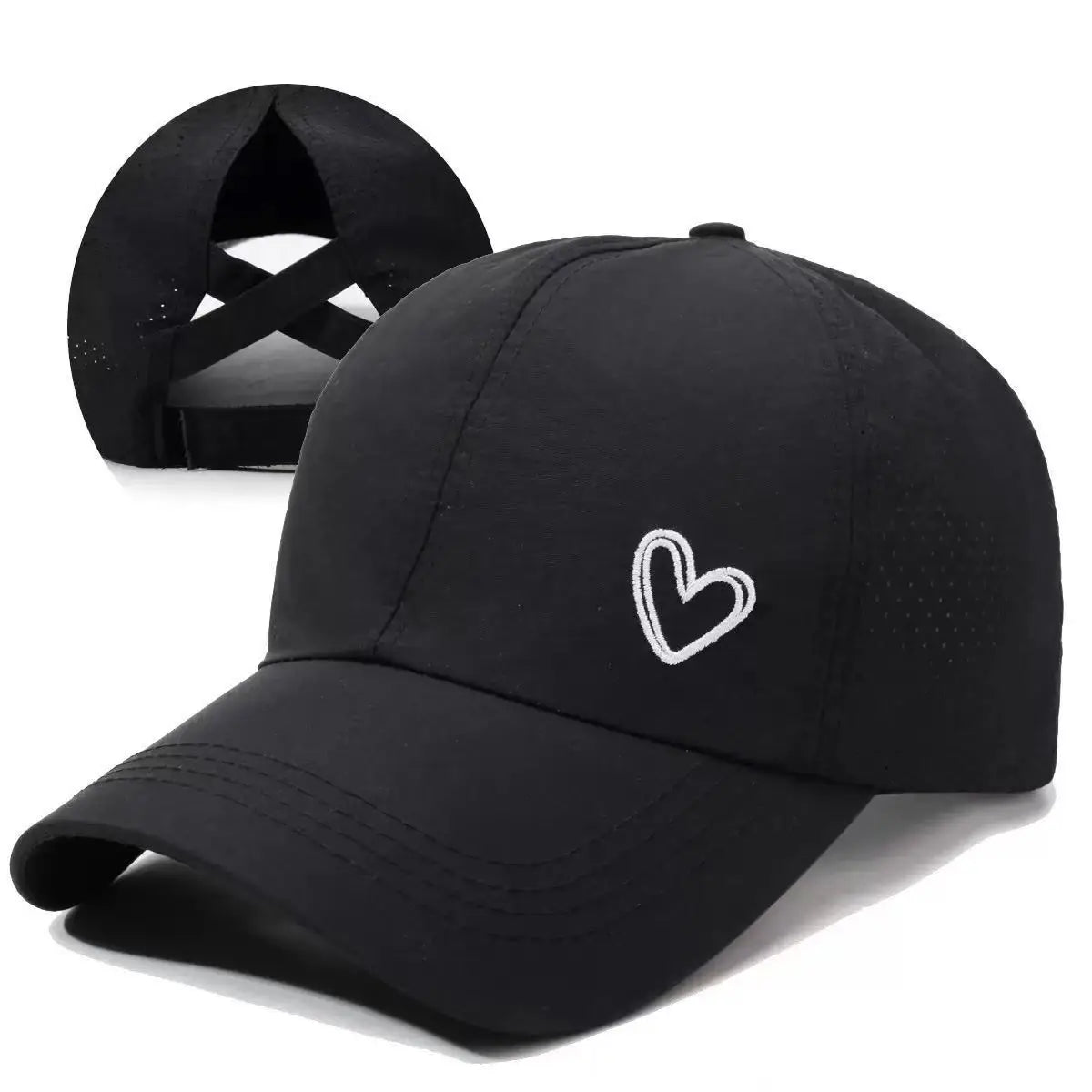 Womens Criss Cross Ponytail Hat Quick Drying Baseball Cap