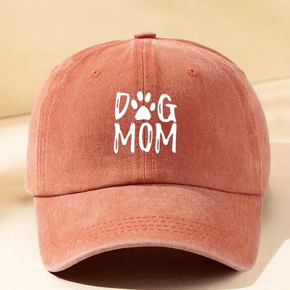 Classic Washed Retro Dog Mom Printed Baseball Cap