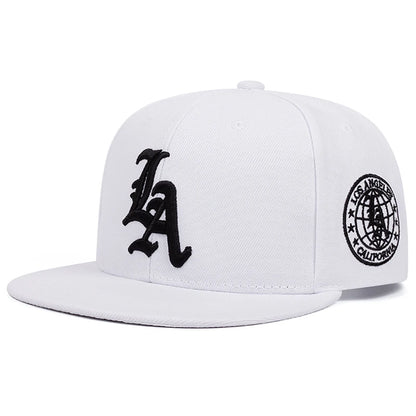 New Los Ange Earth Letter Embroidered Flat Edge Hat Women Simple Snapback Hat