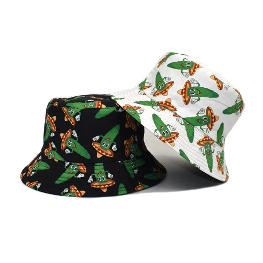 Mexican Style Cactus Print Bucket Hat