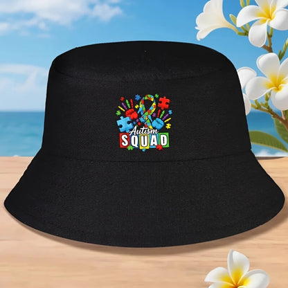 Autism Awareness Autism Support Squad Family Heart Puzzle Bucket Hat