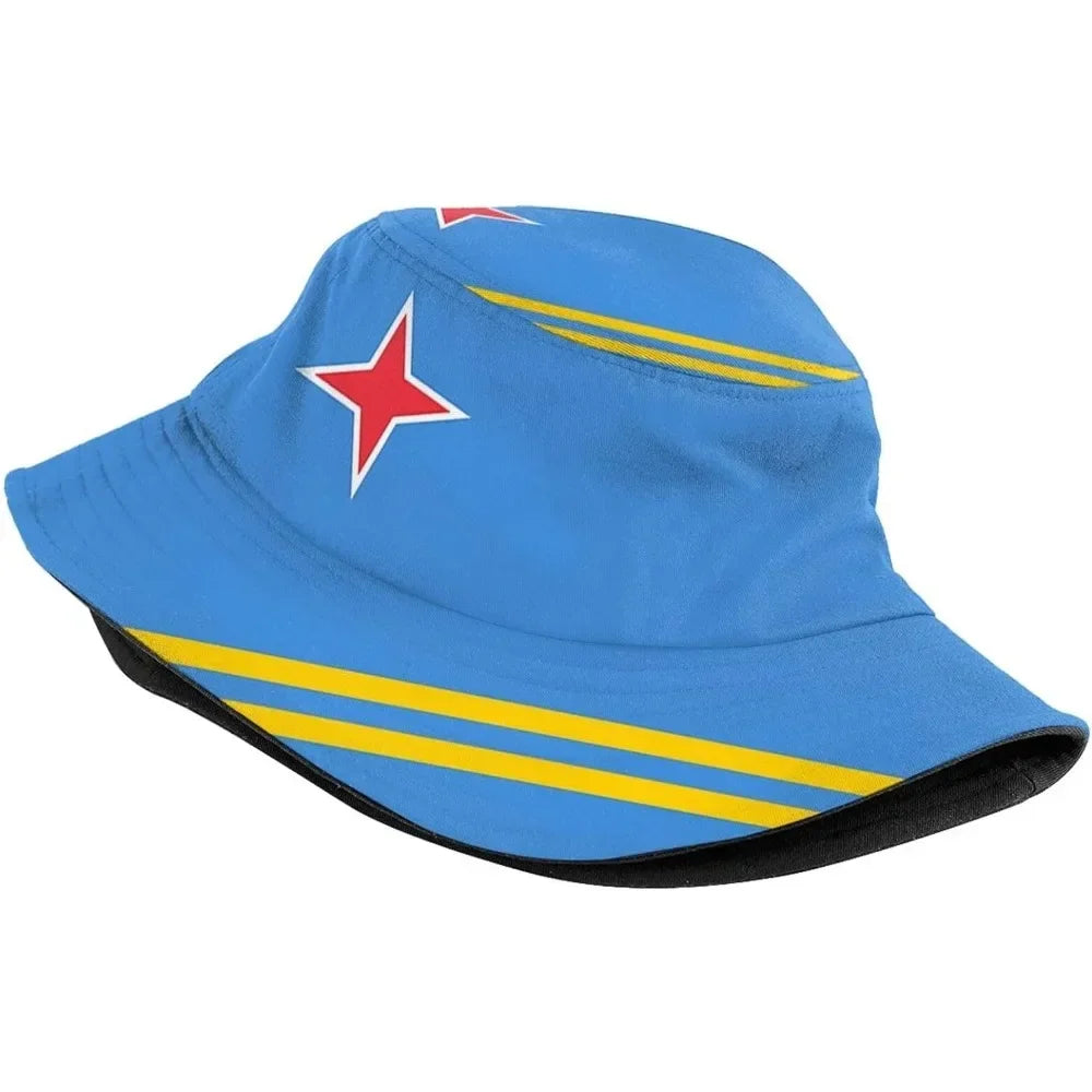 Aruba Flag Fisherman Cap Hip Hop Gorras Summer Unisex Printing Bucket Hat