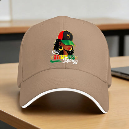Big Taurus Energy Black Women Afro Girls Sun Baseball Cap