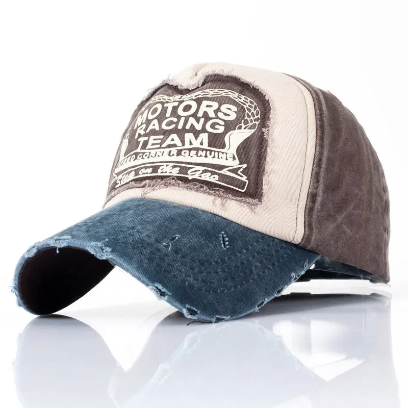 MOTOS Fashion Patchwork Color Washed Denim Baseball Cap
