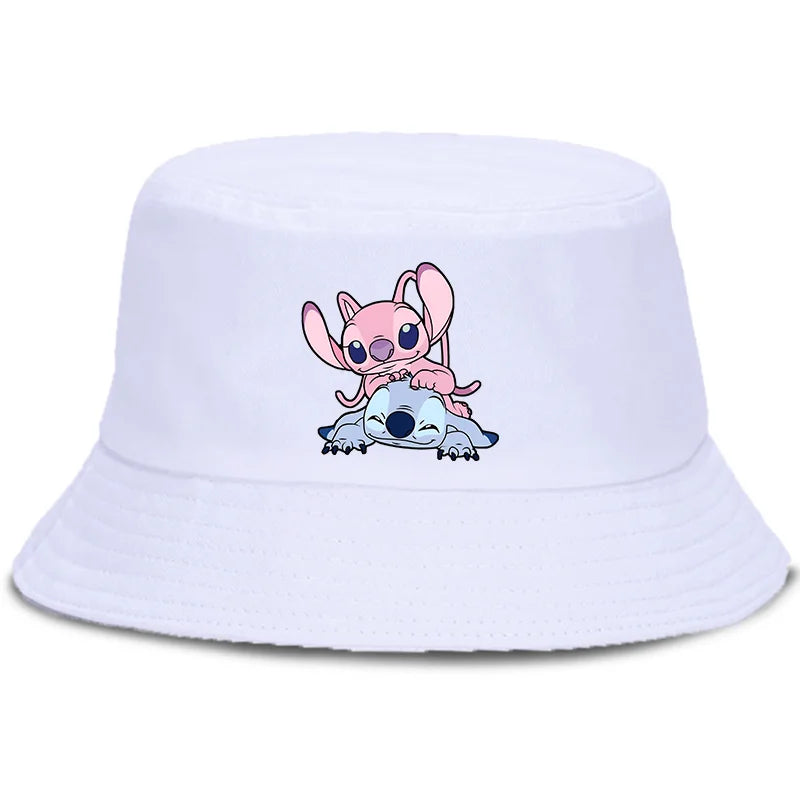 Lilo Stitch Cotton Foldable Bucket Hat Women Hat Boys Girls Fishing Hunting Cap