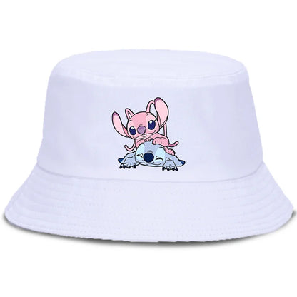 Lilo Stitch Cotton Foldable Bucket Hat Women Hat Boys Girls Fishing Hunting Cap