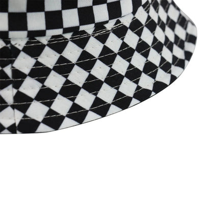 Black And White Checkered Chessboard Checkered Fsherman Hat Bucket Hat