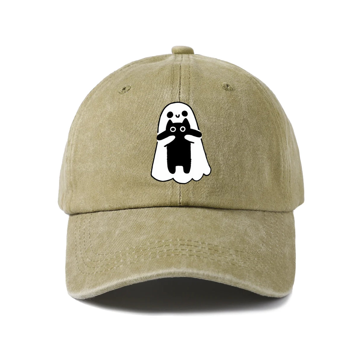 Ghost In Necktie Graphic Baseball Cap