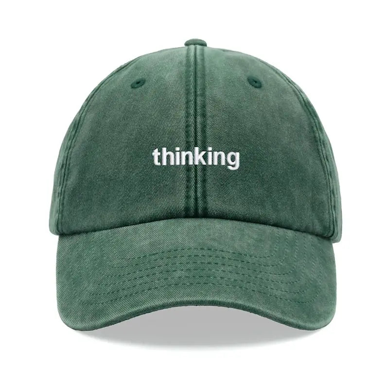 "thinking" Baseball Cap Vintage Washed Unisex Dad Hat