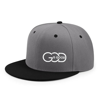 Unisex Adjustable Snapback Cap Street Flat Brim Hat Printed GOD IS GOOD
