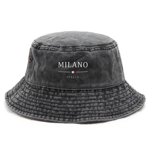 Cotton Washed Bucket Hat Milano Design Vintage Distressed Fisherman Cap Retro