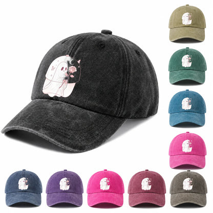 Cute Moon Ghost Graphic Baseball Cap
